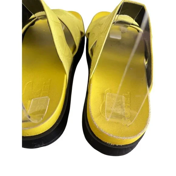 Sorel Womens Roaming Sport Slide Sandals Yellow Bolt & Black Casual Wear - Picture 10 of 15